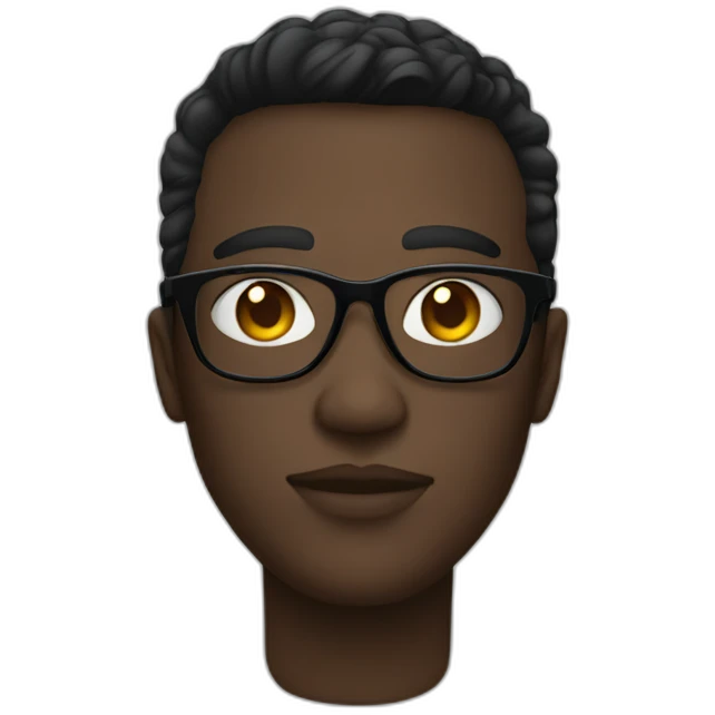 Visage jeune homme noir avec des lunettes emoji
