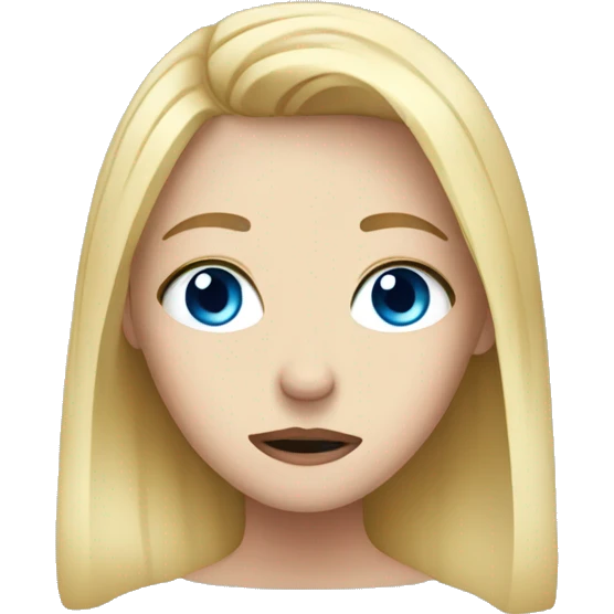Crying blonde white girl with blue eyes  emoji