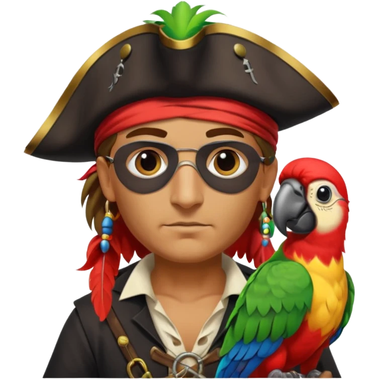 pirate and parrot emoji