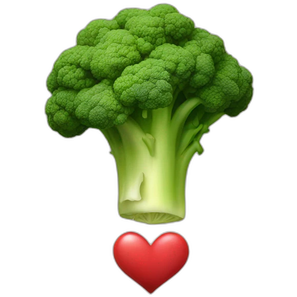 Smoking love heart broccoli  emoji