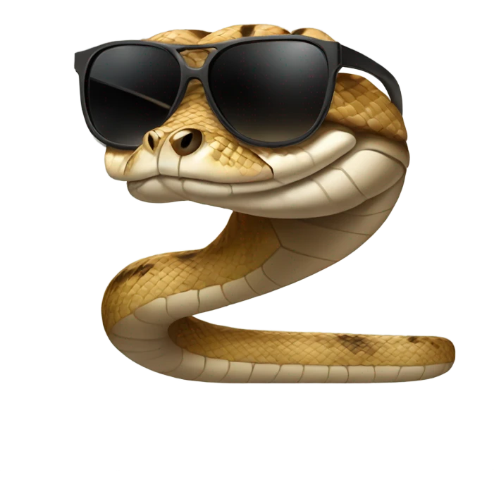 Rattlesnake wearing sunglasses emoji