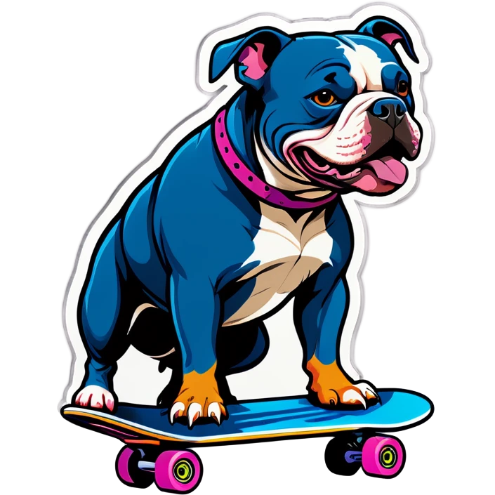 American bully on skateboard emoji