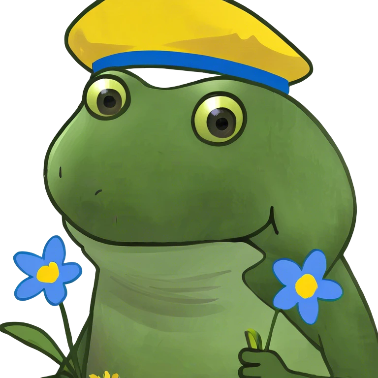 Blue flowers with yellow  emoji