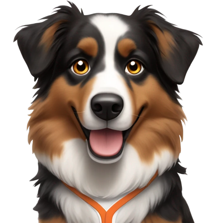 Australian Shepard wearing San Francisco giants jersey emoji