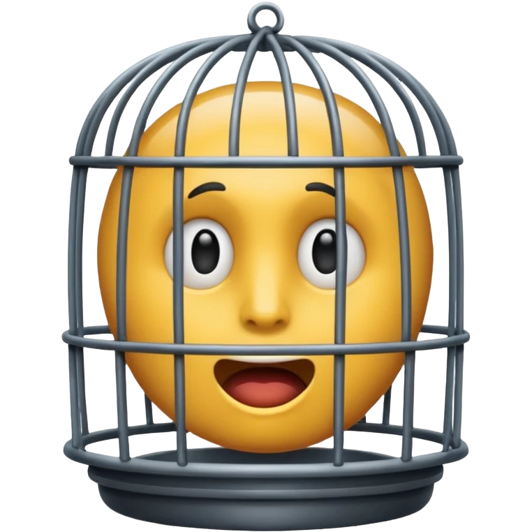a emjoi face in a cage emoji