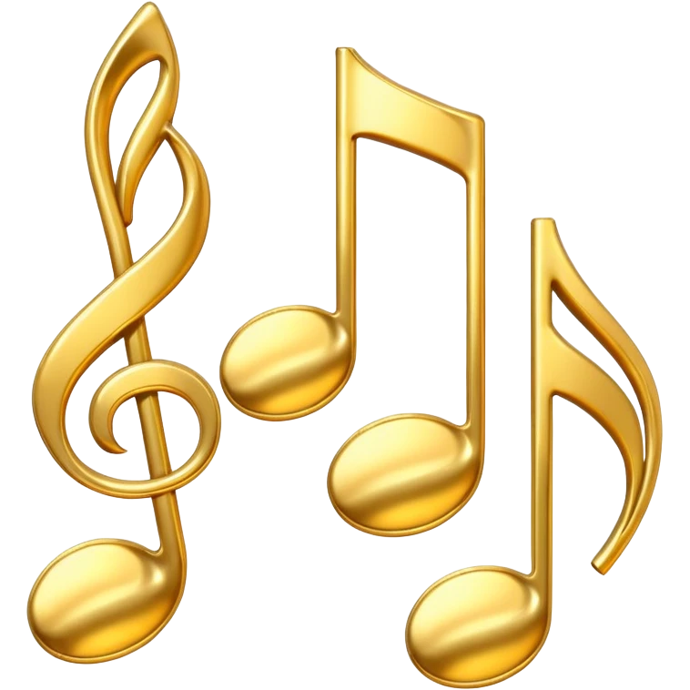 drei musiknoten in goldfarben emoji