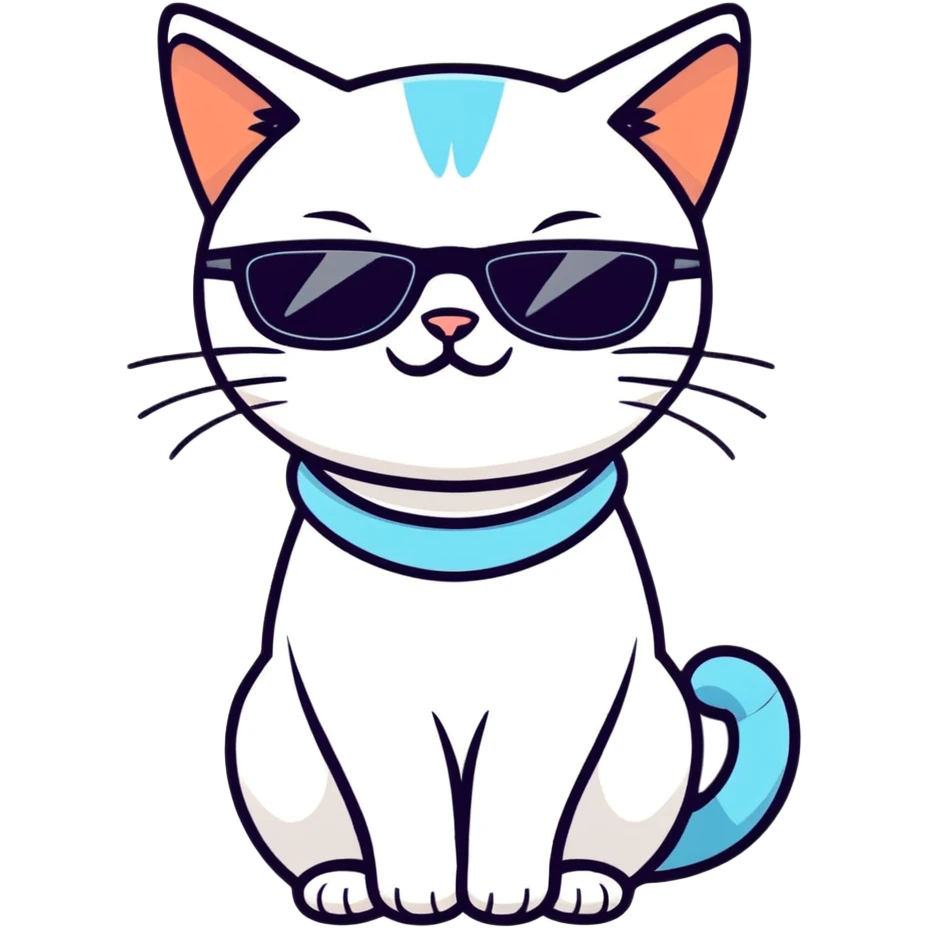 Cat with sunglasses emoji