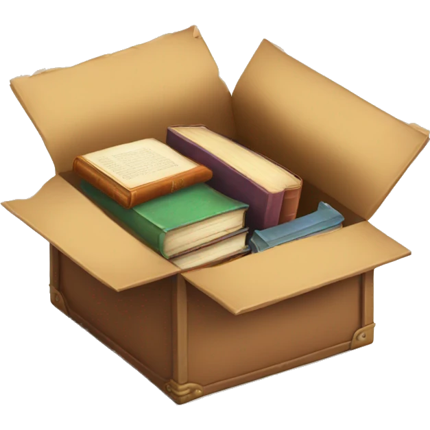 open box with old books inside  emoji