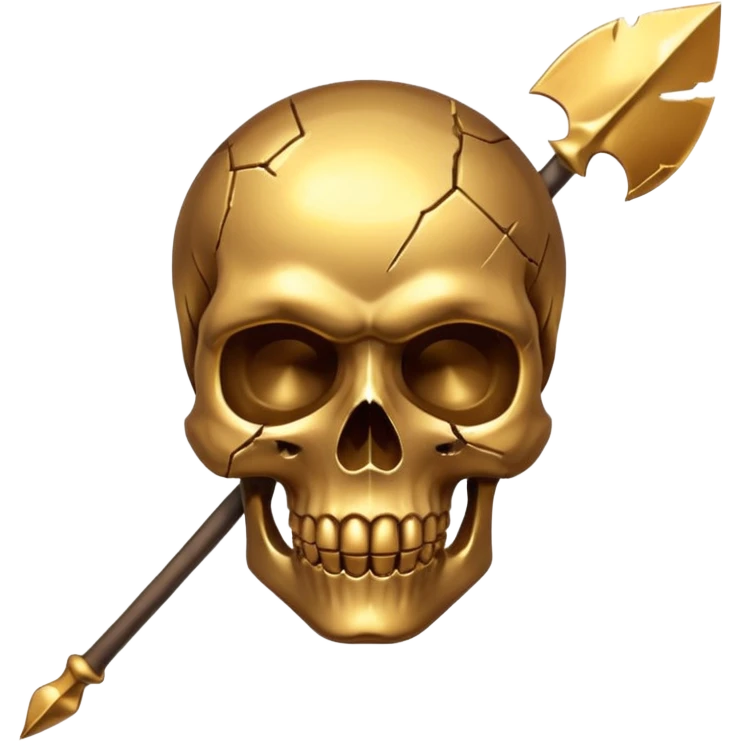 broken gold skull with a spear emoji