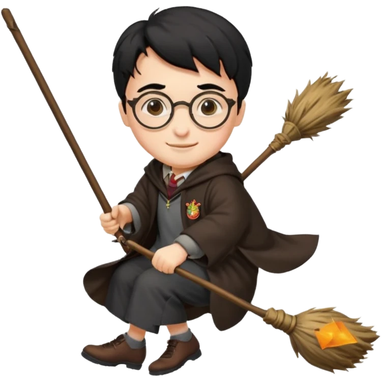 Harry potter riding on a broomstick emoji
