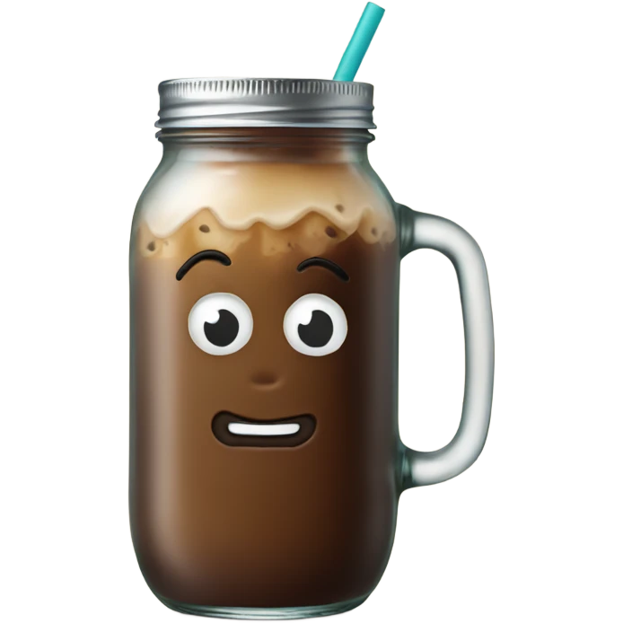 Mason jar iced coffee emoji