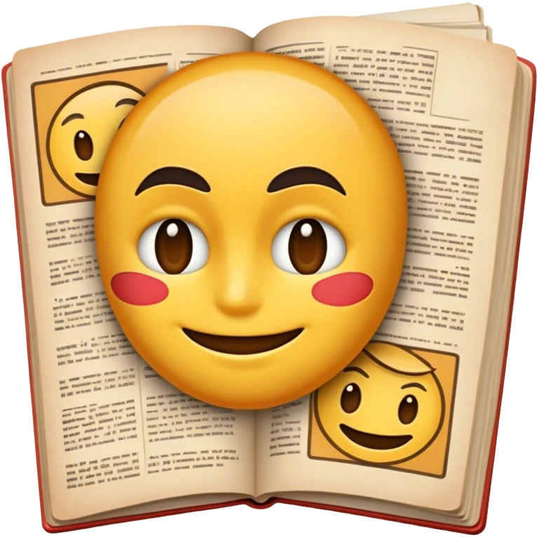 vintage-inspired emoji representing comic books and graphic novels as a storytelling art form. a large, open comic book with pages filled with classic American comic book panels. classic feel of old-school comic books a graphic novel. background transparent. No smiles! emoji
