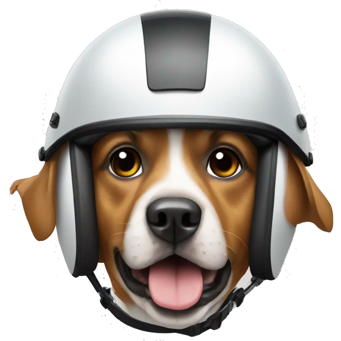 a dog in a helmet on rollers
 emoji