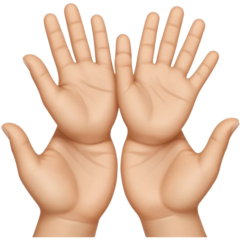 Emoji icon of open hands facing up, soft realistic skin texture, smooth shading, minimal details, centered composition emoji