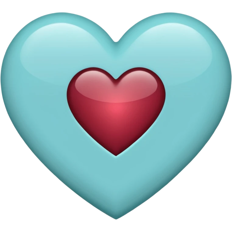 I need a heart with teal, maroon, and light blue in it. Can the maroon be a strip in the middle? emoji