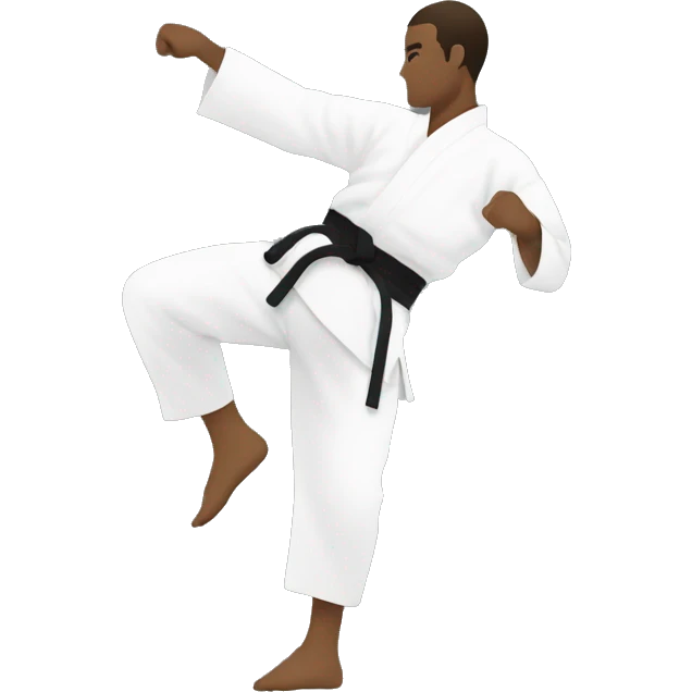 siluette of man doing karate emoji
