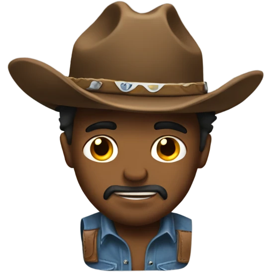 Cowboy with upside down rock on  emoji