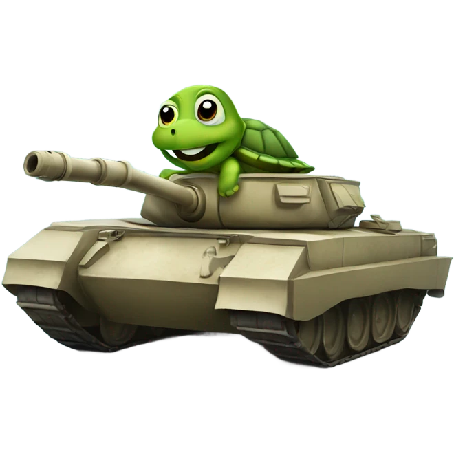 Turtle on a tank emoji