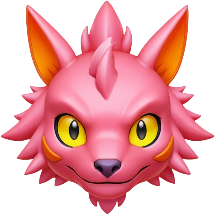  lush warm-colored neon-colored Digimon-Fionbri-creature emoji
