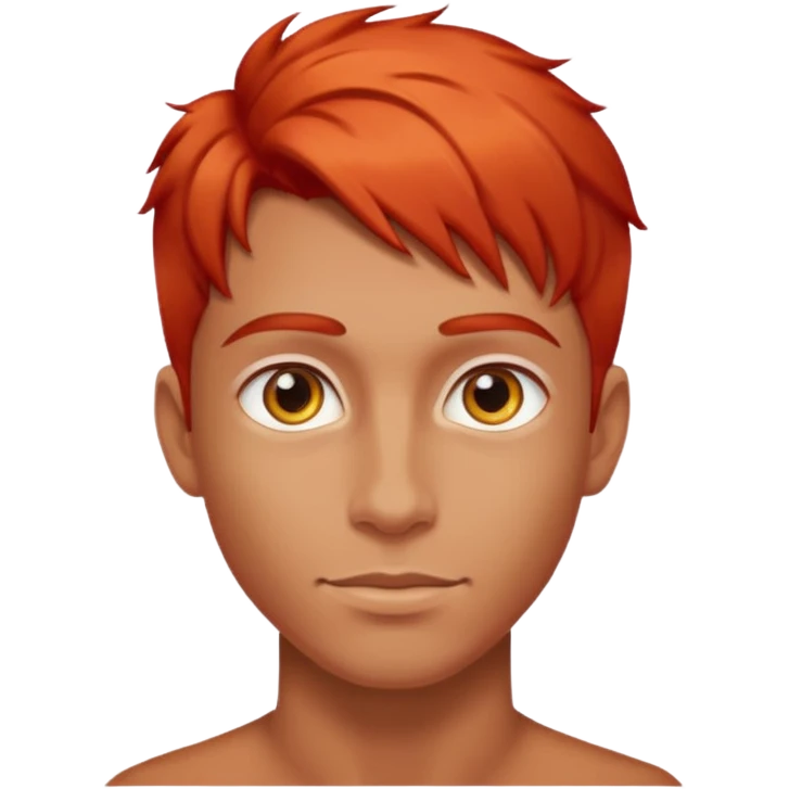 young man with smooth skin, bright eyes, and glowing hair color emoji