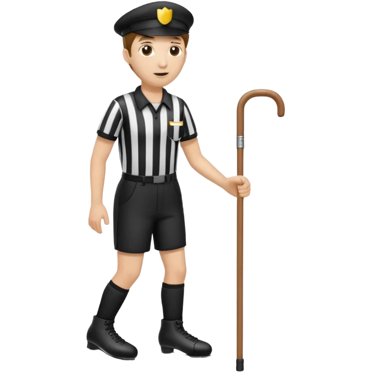 Blind referee skating with a cane emoji