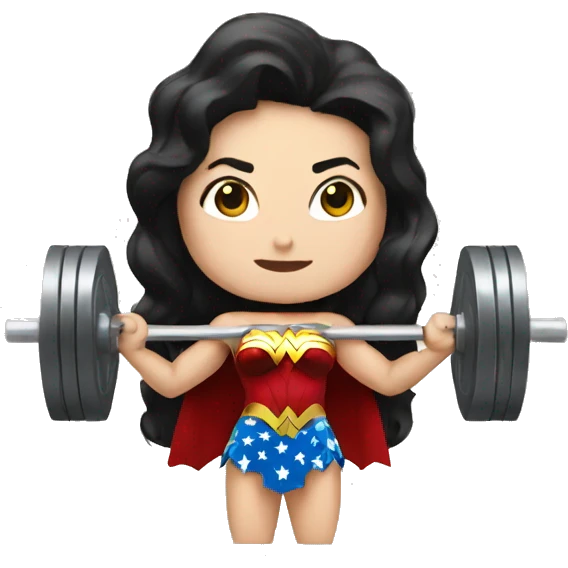 wonder woman lifting a weight emoji
