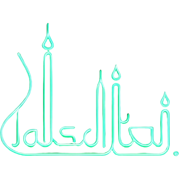 Neon glowing effect with the name حسیب in stylish modern Arabic typography emoji