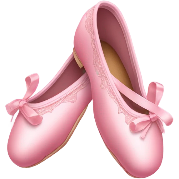 Crossed pink ballet shoes with long and beautiful corses design emoji