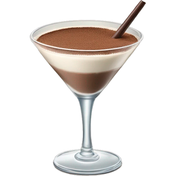 Creamy white cocktail in martini glass with cocoa powder on top emoji