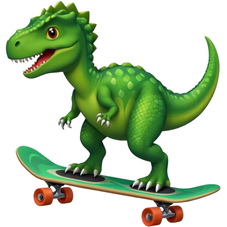 Dinosaur on a skateboard emoji