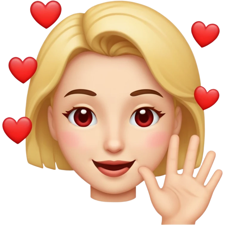 Smirk with a wink and hearts emoji