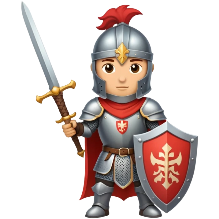 warrior knight character with sword and shield emoji