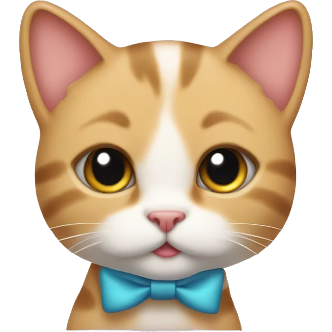 A Cute cat with a Little bow an her Right ear  emoji