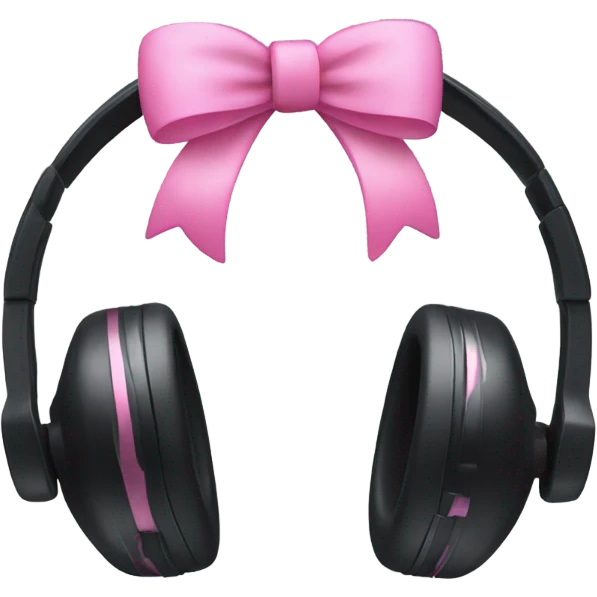 all black  headset with pink bows emoji