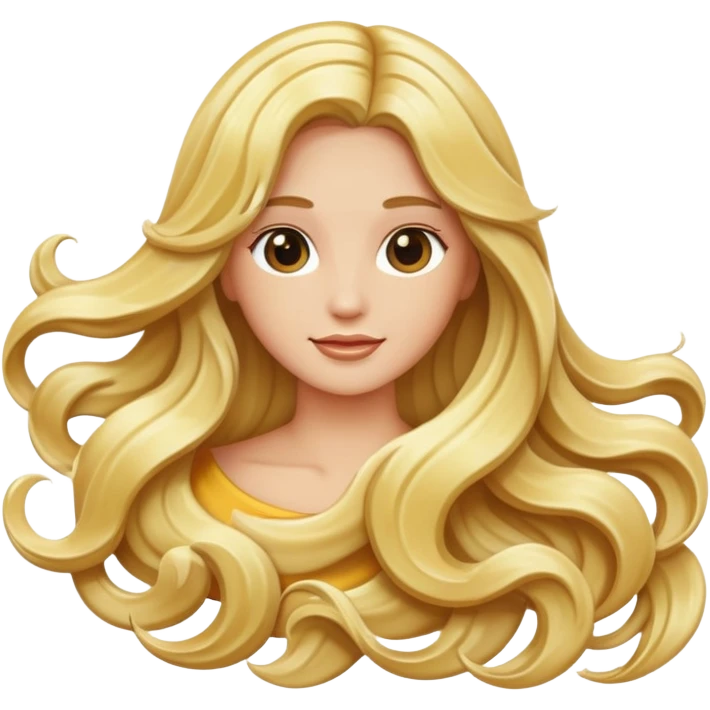 flowing long hair with waves emoji