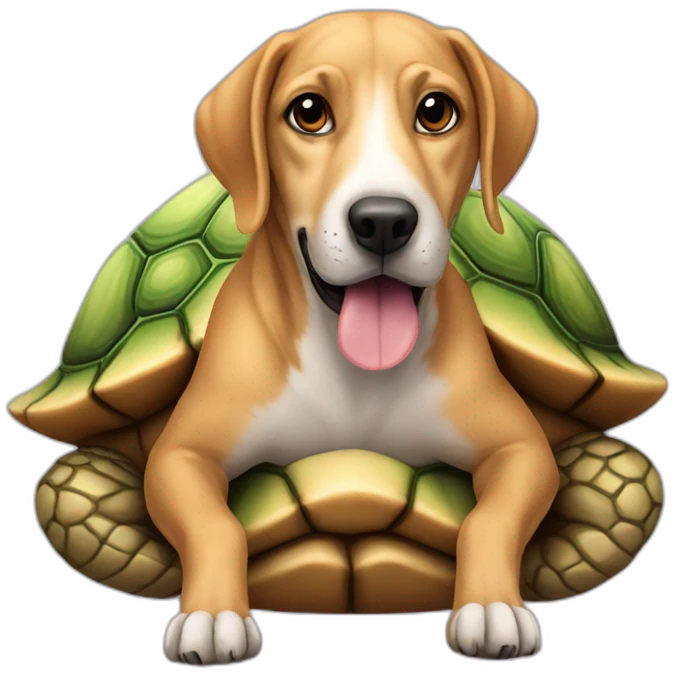 Chien sur la tortue emoji