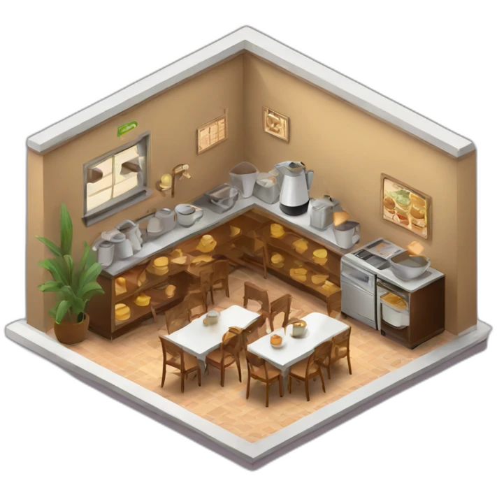 Coffee house isometric emoji