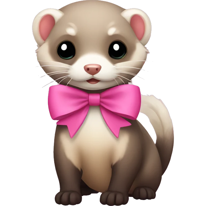 Ferret with a pink bow emoji