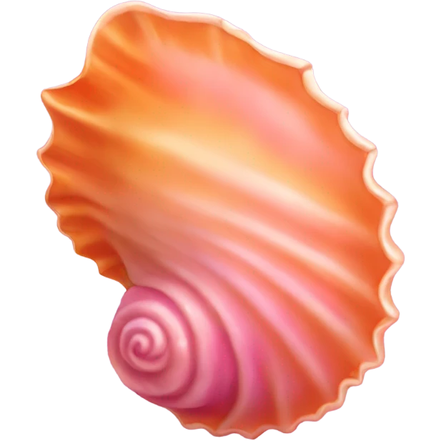 Pink and orange sea shell emoji
