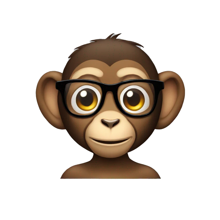 Monkey with Ravi glasses emoji