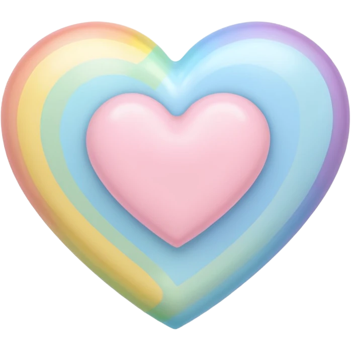 pastel heart with a gentle pastel rainbow emoji