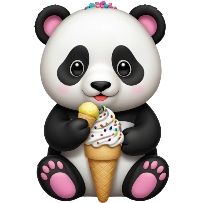 Panda eating ice cream emoji