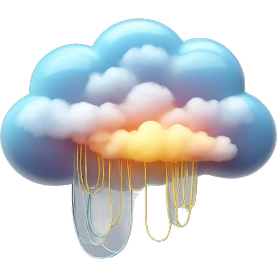 Cloud with fibre optic cables emoji