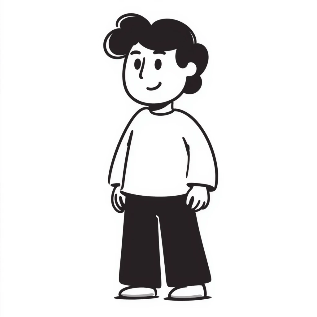 Hand-drawn Roblox character with classic square head emoji