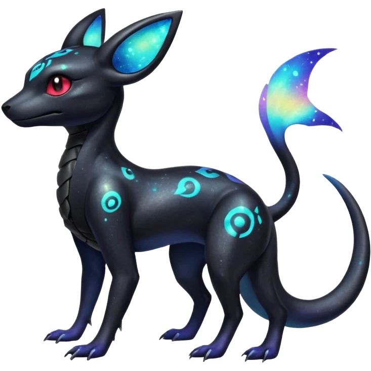 Nebula Salandit-Umbreon-Fakémon-hybrid-creature (full body)  emoji
