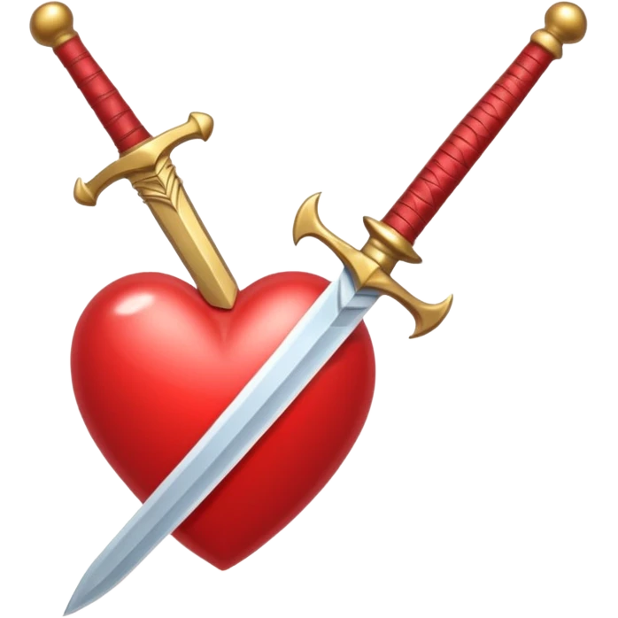 Gerçek kalbinin içinden geçen Kılıç emoji