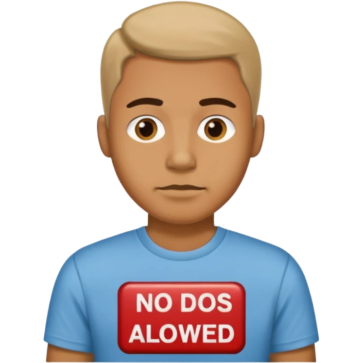 Man with no dogs allowed shirt emoji