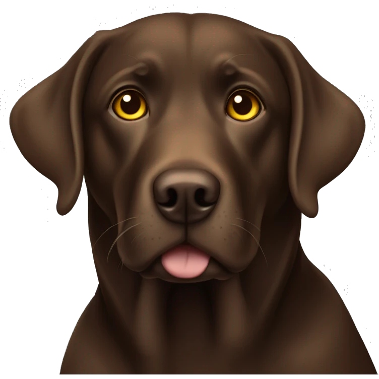 Brown Labrador with yellow eyes emoji