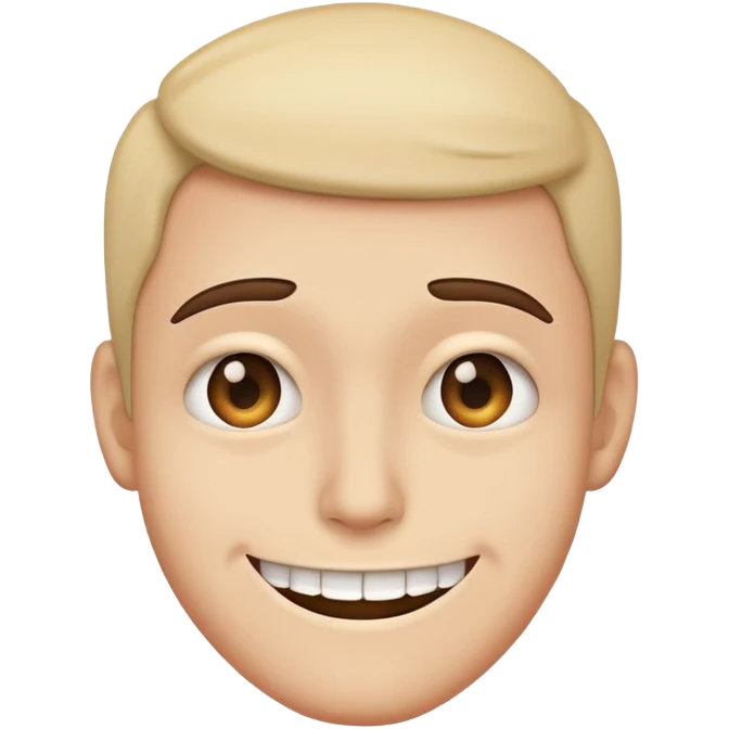 person with a forced fake smile, insincere smile emoji