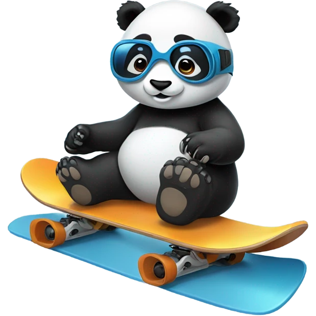 panda on a snowboard  emoji
